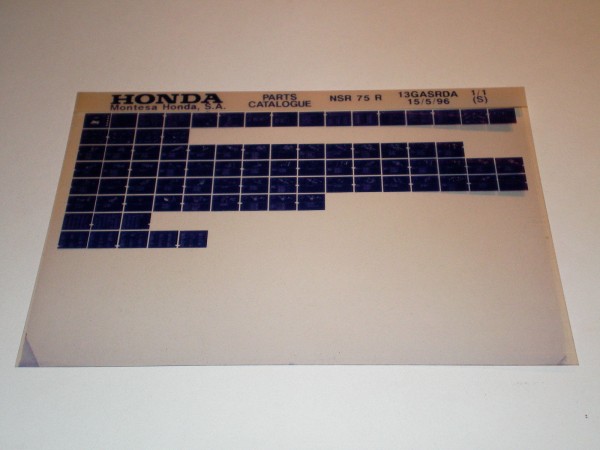 Microfich Ersatzteilkatalog Honda NSR 75 Stand 05/1996