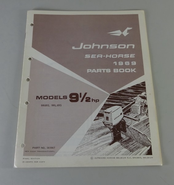 Teilekatalog OMC Johnson Outboards 9.5 PS Models von 1969