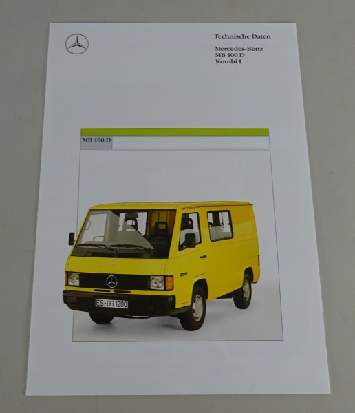 Prospekt / Technische Daten Mercedes-Benz MB 100 D Kombi I Stand 11/1990