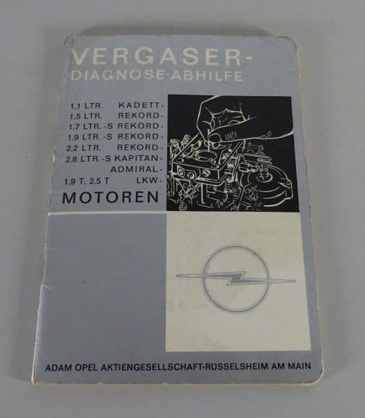 Handbuch Vergaser Einstellung Opel Kadett / Rekord B, Kapitän, Admiral, Blitz