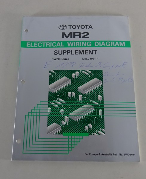 Workshop Manual Supplement / Electrical Wiring Diagram Toyota MR2, SW20 12/1991