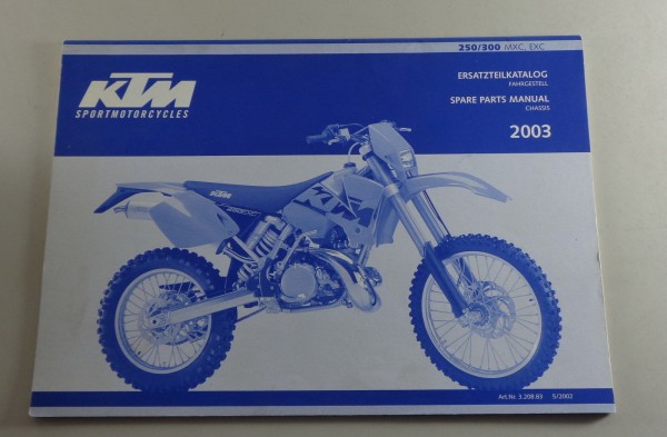 Teilekatalog KTM 250 / 300 MXC, EXC Baujahr 2003 Fahrgestell