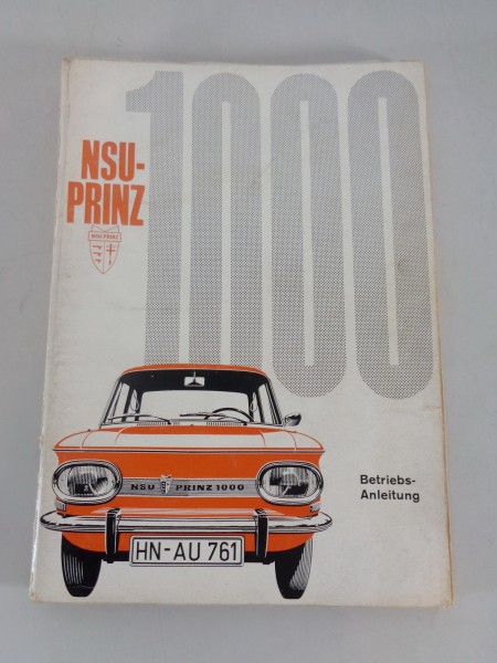 Betriebsanleitung / Handbuch NSU Prinz 1000 Baujahre 1964 - 1967