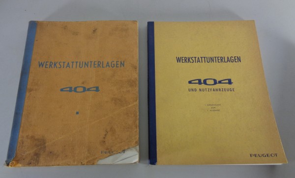 Werkstatthandbuch Peugeot 404 und Nutzfahrzeuge + Nachtrag Stand 1962 / 1966