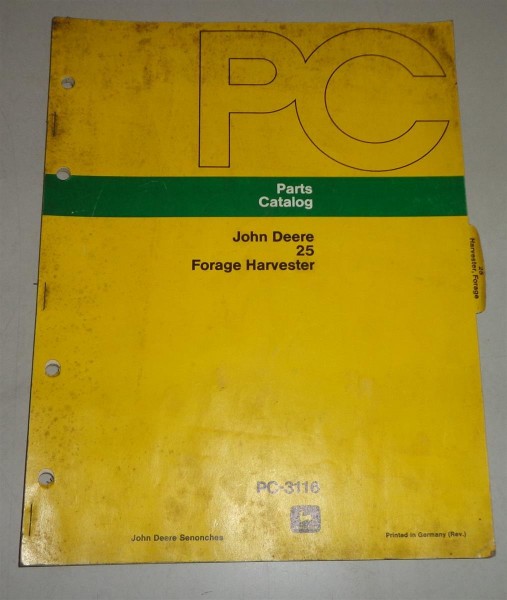 Teilekatalog / Parts Catalog John Deere Forage Harvester / Häcksler 25 - 01/1974