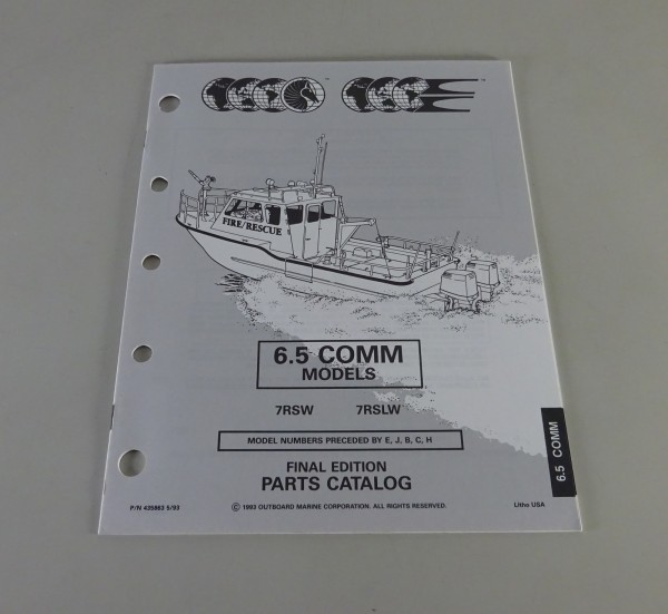 Teilekatalog Johnson Evinrude Außenborder / Outboard 6.5 Models Stand 1993