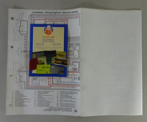 Elektrischer Schaltplan / Stromlaufplan VW Transporter T2a Modelljahr 1971