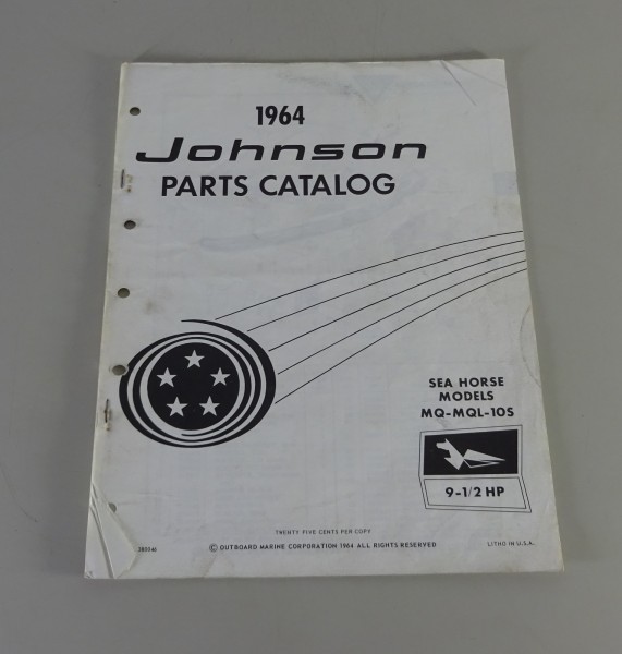 Teilekatalog OMC Johnson Outboards / Außenborder 9.5 PS Models Stand 1964