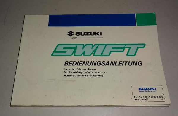 Betriebsanleitung / Handbuch Suzuki Swift EA Stand 07/1993
