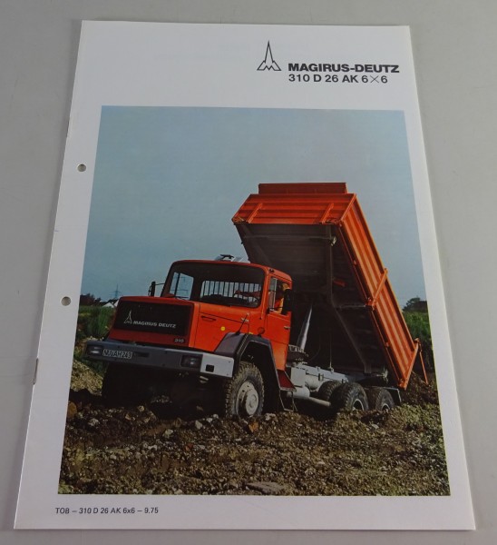 Prospekt / Broschüre Magirus-Deutz LKW 310 D 26 Allrad Kurzhauber 6x6 von 9/1975