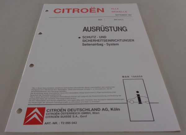 Werkstatthandbuch Citroen Schutz- und Sicherheitseinrichtungen Seitenairbag