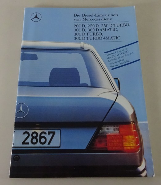 Prospekt Mercedes-Benz W124 Diesel Limousine 200 D - 300 D Turbo von 08/1988