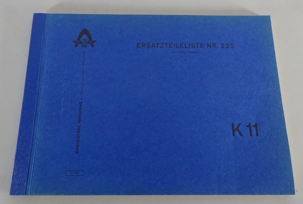 Teilekatalog / Ersatzteilliste Hanomag Kettenschlepper K11 Stand 1964