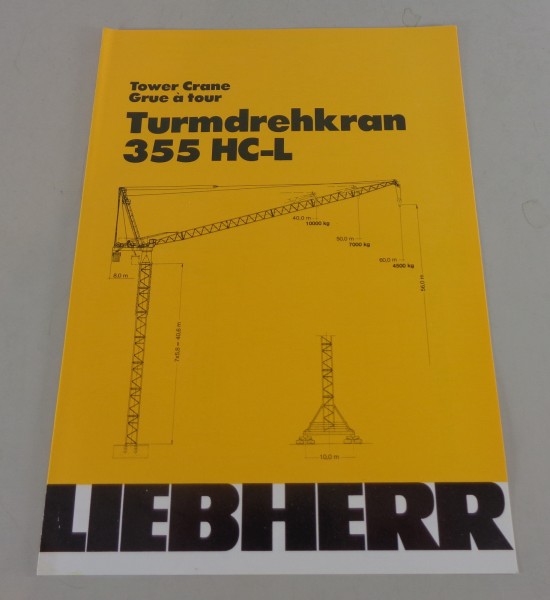 Datenblatt / Technische Beschreibung Liebherr Turmdrehkran 355 HC-L von 05/1985