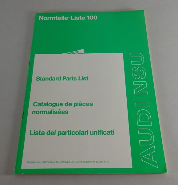 Teilekatalog Normteile Audi + NSU von 1972