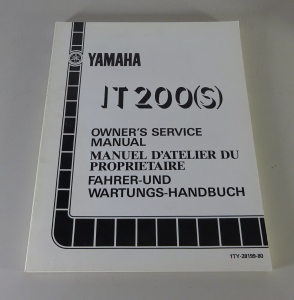 Workshop Manual / Fahrer und Wartungshandbuch Yamaha IT 200 (S) from 10/1985