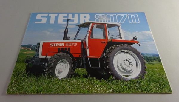Prospekt / Broschüre Steyr Traktor 8070 + Datenblatt Stand 06/1980