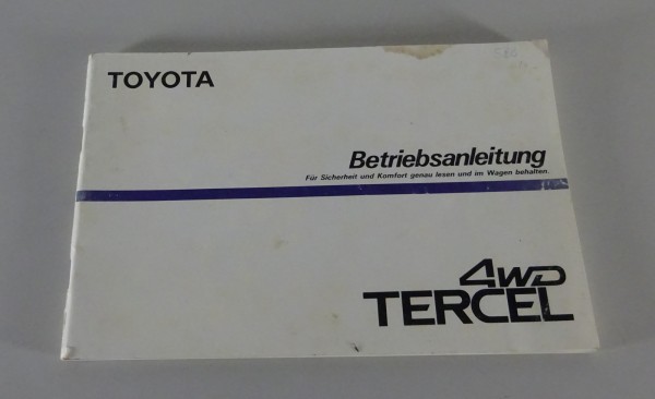 Betriebsanleitung / Handbuch Toyota Tercel 4WD Typ L20 Stand 1986