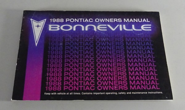 Owner´s Manual / Handbook Pontiac Bonneville Stand 1988