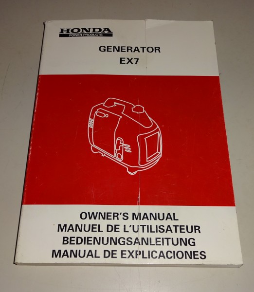 Betriebsanleitung / Owner´s Manual Honda Generator EX7 0,6 kW Stand 2003