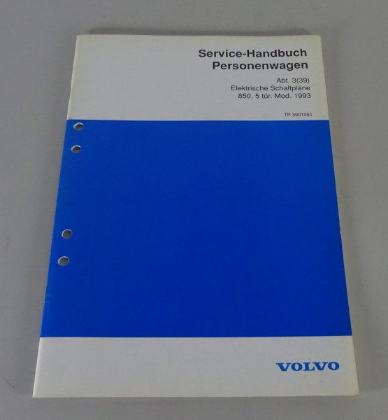 Werkstatthandbuch / Elektrische Schaltpläne Volvo 850 - 5 tür. Modell ab 1993