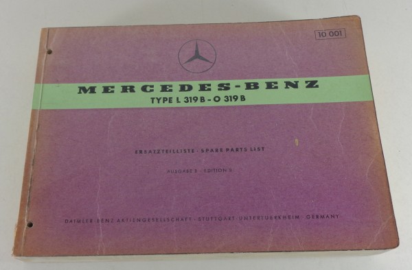 Teilekatalog / Ersatzteilliste Mercedes Benz L 319 / O 319 B von 02/1959