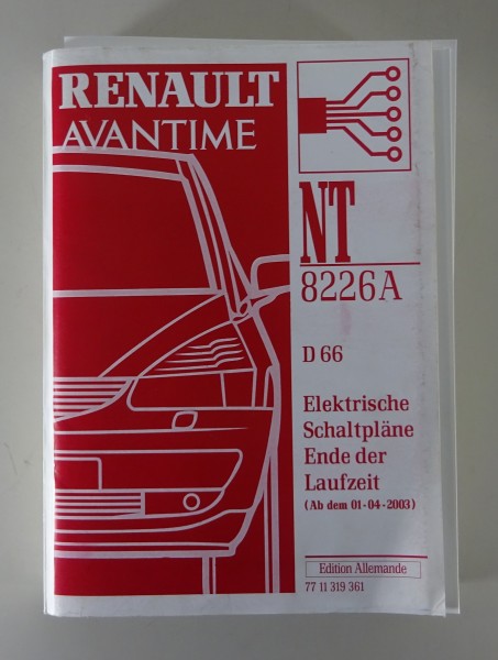 Werkstatthandbuch Elektrik / Elektrische Schaltpläne Renault Avantime 04/2003