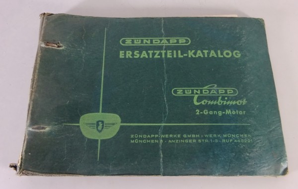 Teilekatalog Zündapp Combimot 2 Gang Motor Typ 255 / 258 Stand 04/1958