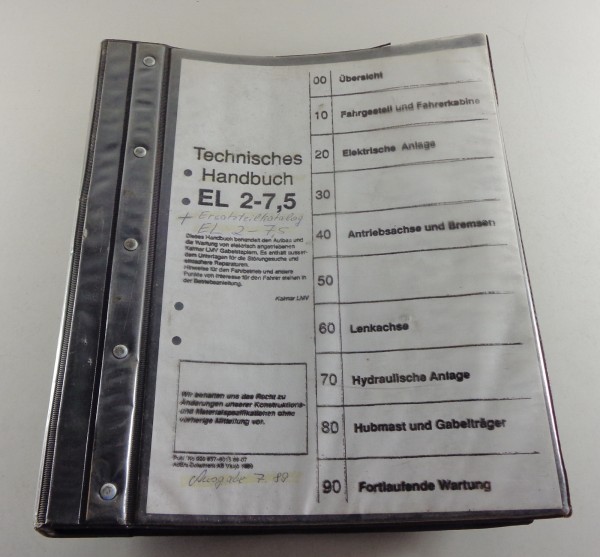 Werkstatthandbuch / Teilekatalog Kalmar LMV Gabelstapler EL 2 - 7,5