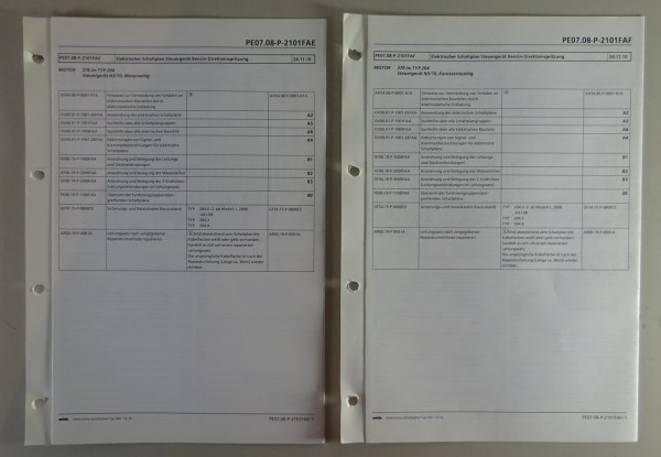 Schaltplan Mercedes-Benz W204 Benzin-Direkteinspritzung Motor 276 Stand 12/2010