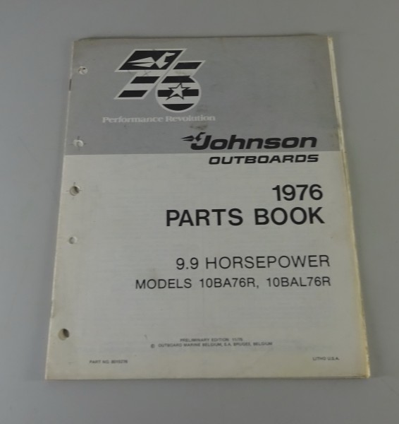Teilekatalog OMC Johnson Outboards 9.9 PS Models von 1976