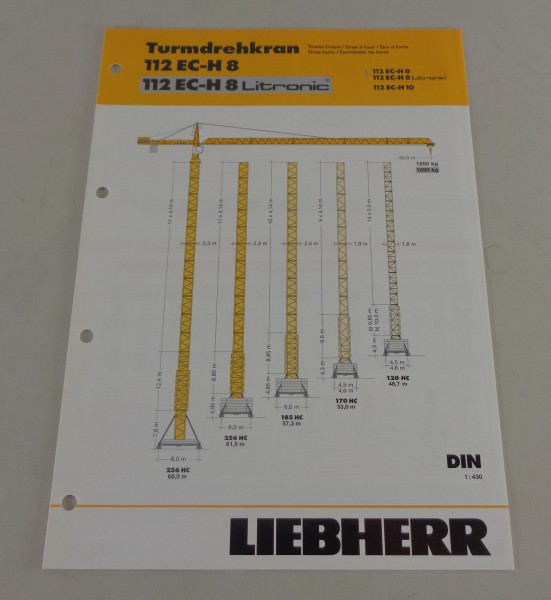 Datenblatt Liebherr Turmdrehkran 112 EC-H 8 / 112 EC-H 8 Litronic von 03/2004
