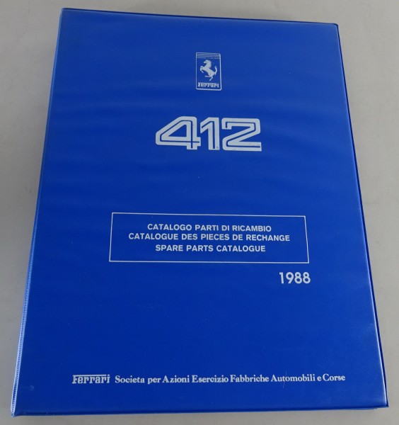 Teilekatalog / Spare Parts List Ferrari 412 Stand 02/1986
