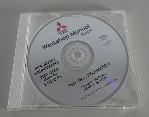 Werkstatthandbuch auf CD Mitsubishi Pajero Modelljahr 2001-2002 Stand 07/2001