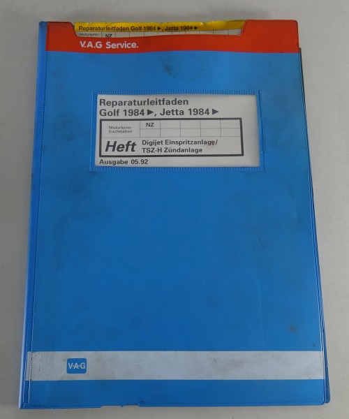 Werkstatthandbuch VW Golf II/2 / Jetta Digijet Einspritzanlage, Zündanlage 05/92