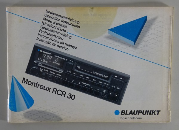 Bedienungsanleitung Blaupunkt Autoradio Montreux RCR 30 Stand 09/1990