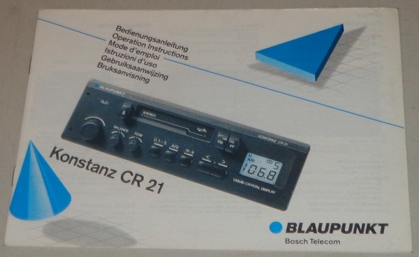 Betriebsanleitung Blaupunkt Autoradio Konstanz CR 21 Stand 03/1991