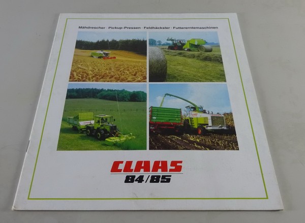 Prospekt / Broschüre Claas Programm 1984/85 - Mähdrescher etc. Stand 09/1984