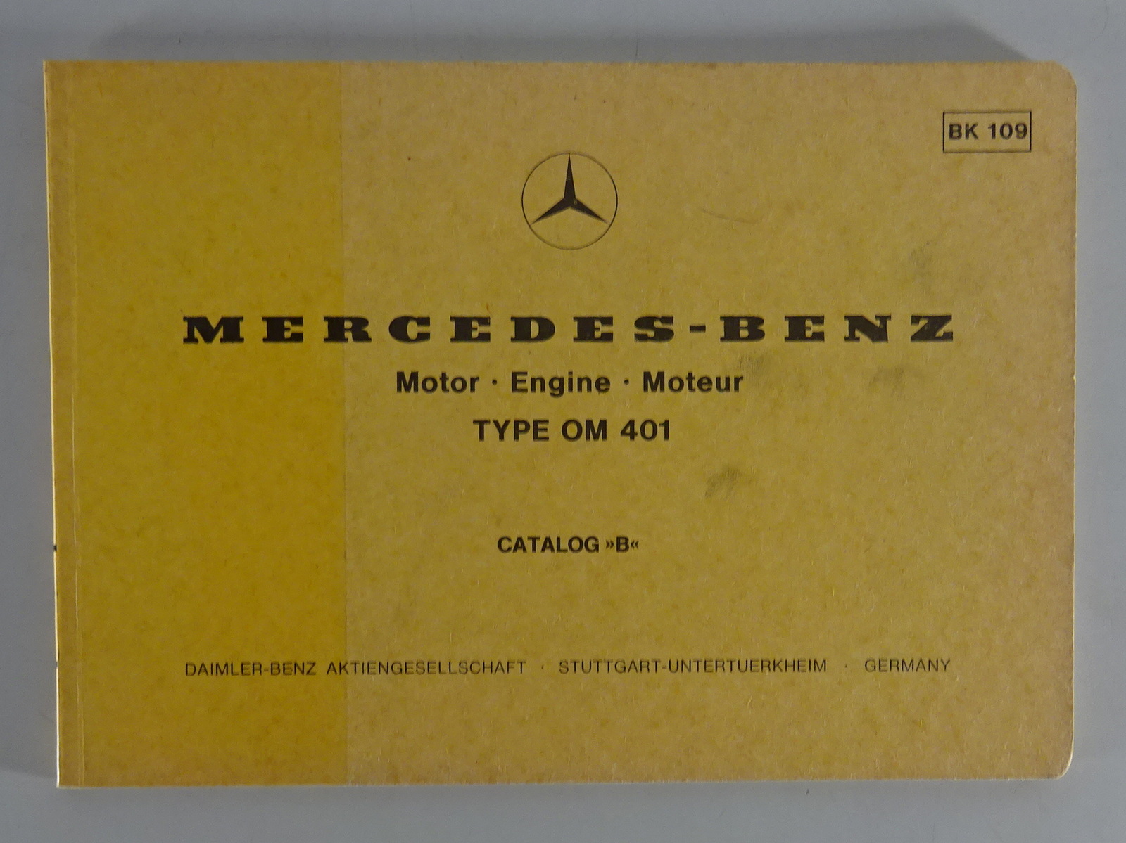 Teilekatalog Bildkatalog Mercedes Benz Diesel Motor OM 401 Stand 02/