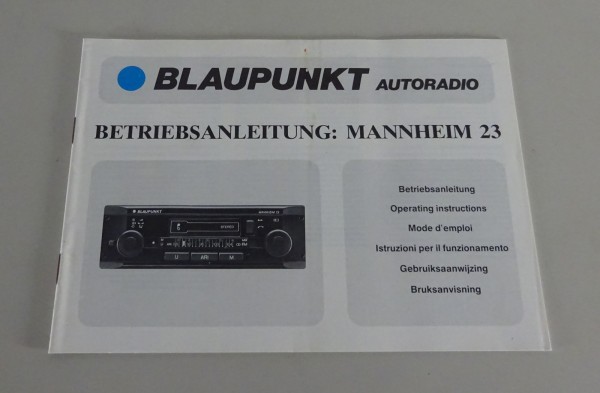 Betriebsanleitung / Handbuch Blaupunkt Autoradio Mannheim 23 Stand 04/1983