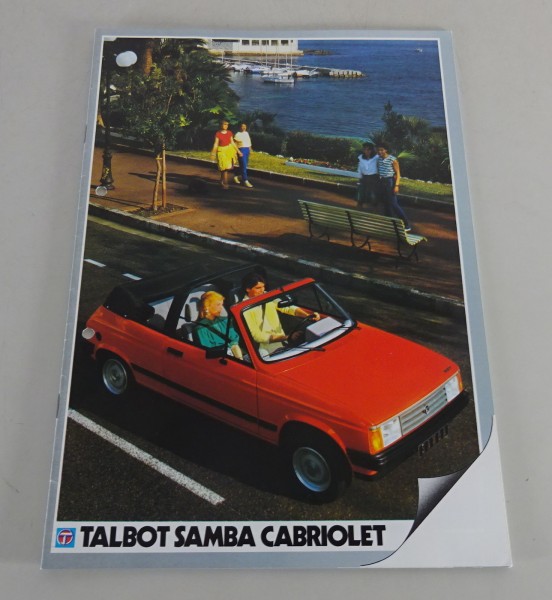 Prospekt / Broschüre Talbot Samba Cabriolet Stand 1983