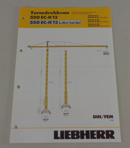 Datenblatt Liebherr Turmdrehkran 550 EC-H 12 / Litronic von 03/2004