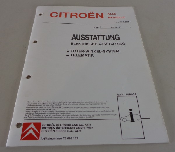 Werkstatthandbuch Citroen Jumper | Toter-Winkel-System / Telematik Satnd 01/2002