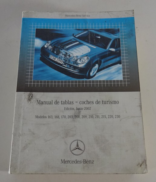 Manual de tablas Mercedes Benz 163 168 170 203 209 210 211 215 220 230 | 06/2002