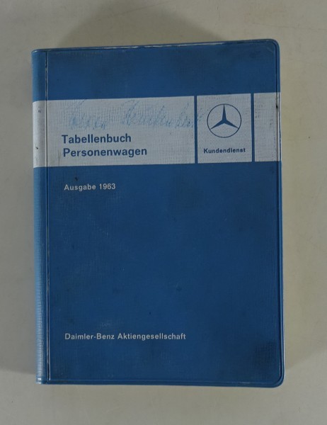 Tabellenbuch Mercedes Benz 190 SL / W111 + W112 + Coupe Cabrio, W189 R198 - 1963