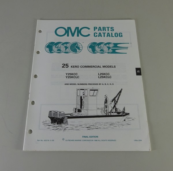 Teilekatalog Johnson Evinrude Outboards 25 Kero Commercial Models stand 5/1988