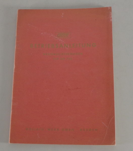 Betriebsanleitung / Handbuch Goliath GD 750 von 05/1955