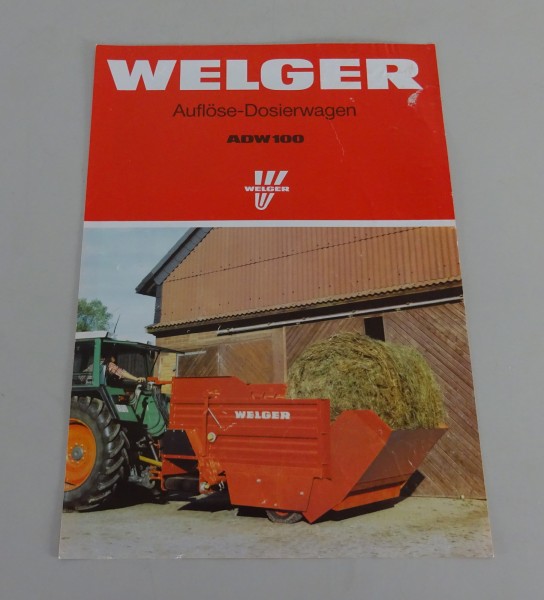 Prospektblatt / Broschüre Welger Auflöse-Dosierwagen Stand 10/1991