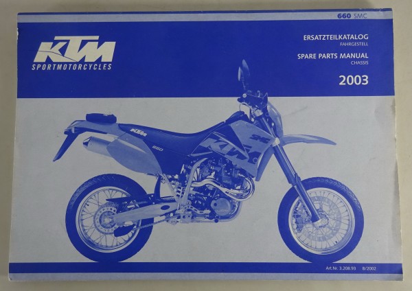 Teilekatalog Fahrgestell KTM 660 SMC Modelljahr 2003