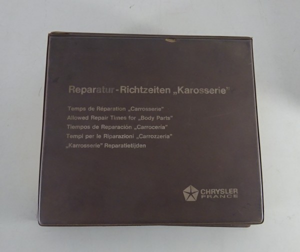 Reparatur - Arbeitsrichtzeiten Karosserie Talbot Simca 1000-1501S Stand 02/1978